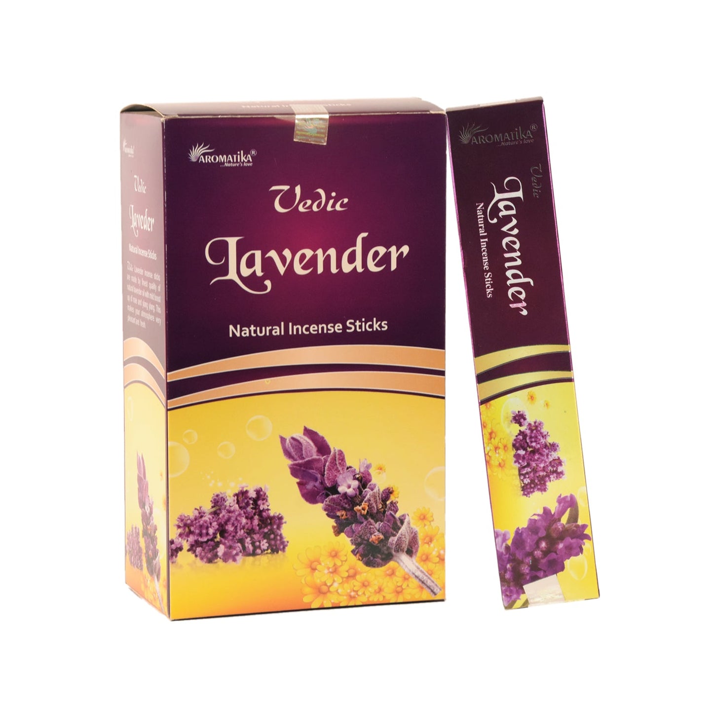 Aromatika Vedic Incense Sticks Lavender - Pack of 12 (approx. 180 gms)
