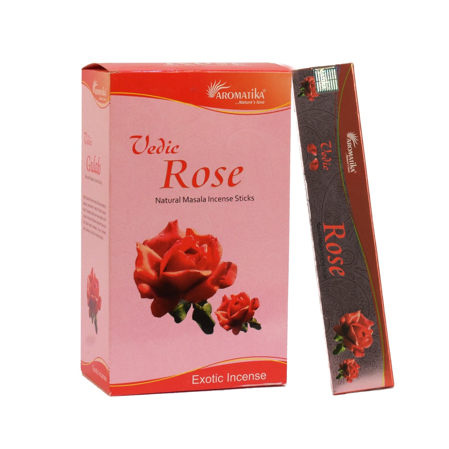 Aromatika Vedic Incense Sticks Rose - Pack of 12 (approx. 180 gms)