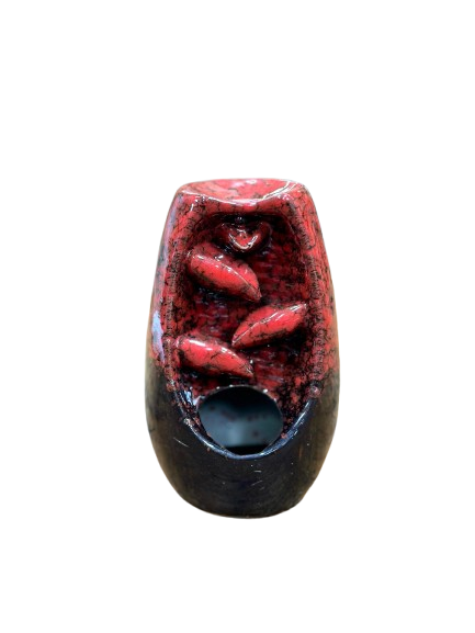 Small Red Backflow Burner With FREE Incense Dhoop Cones