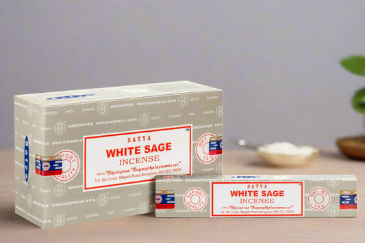 Satya White Sage Incense Sticks - Box of 12 (180 gms)