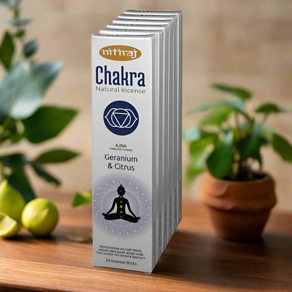 Nitiraj 3rd Eye Chakra Geranium Citrus Incense Sticks 25g