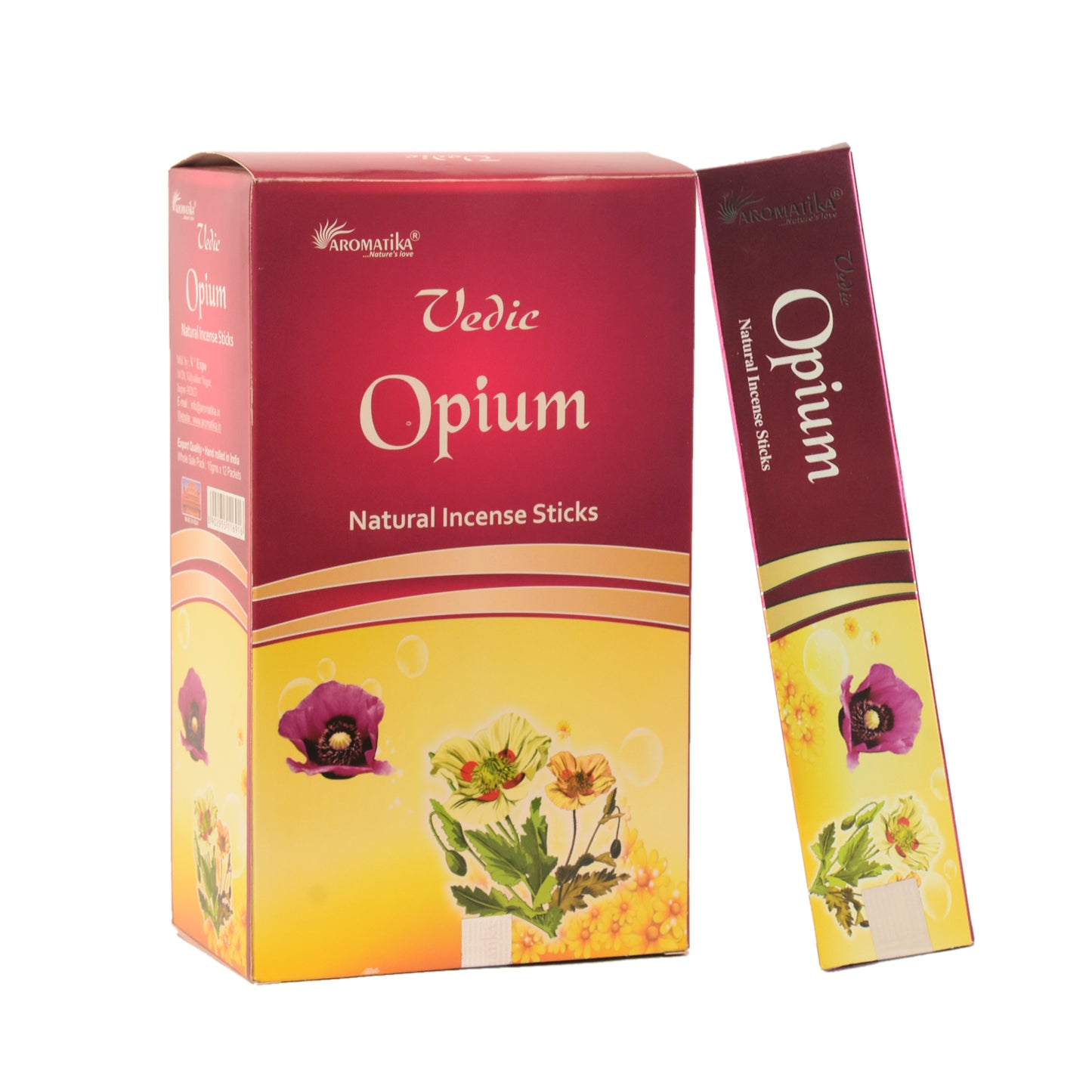 Aromatika Vedic Incense Sticks Opium - Pack of 12 (approx. 180 gms)