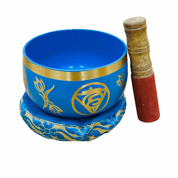 Brass Singing Bowl 5"- Throat Chakra Blue