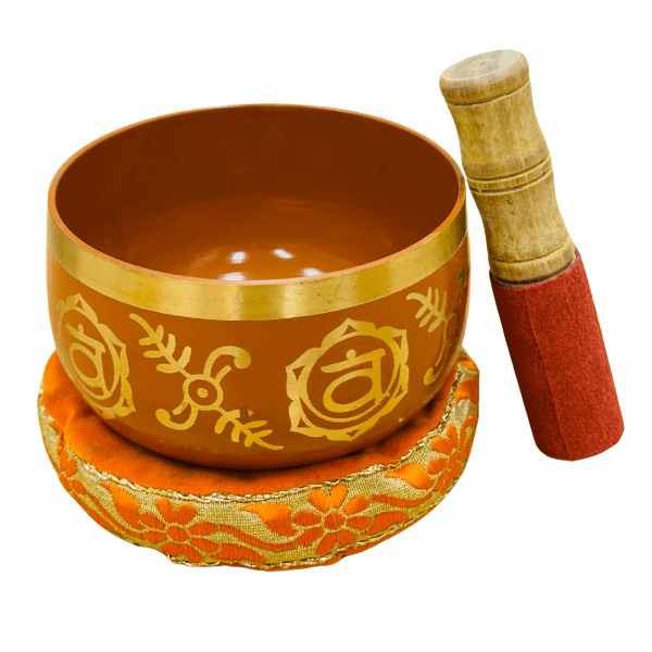 Brass Singing Bowl 5"- Sacral Chakra Orange