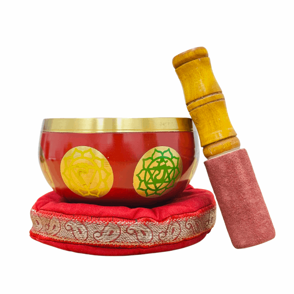 Brass Singing Bowl 4" - Root Chakra Red