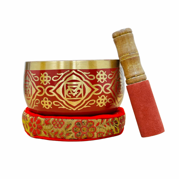 Brass Singing Bowl 5" - Root Chakra Red