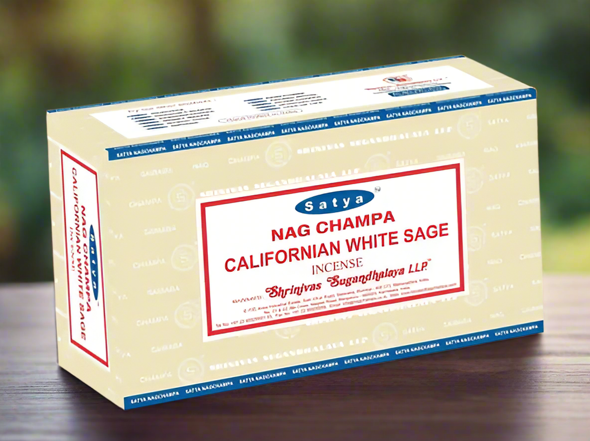 Satya Californian White Sage Incense Sticks - Box of 12 (180 gms)