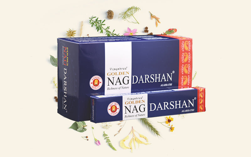 Golden NAG Darshan Incense Sticks - Box of 12 (180 gms)