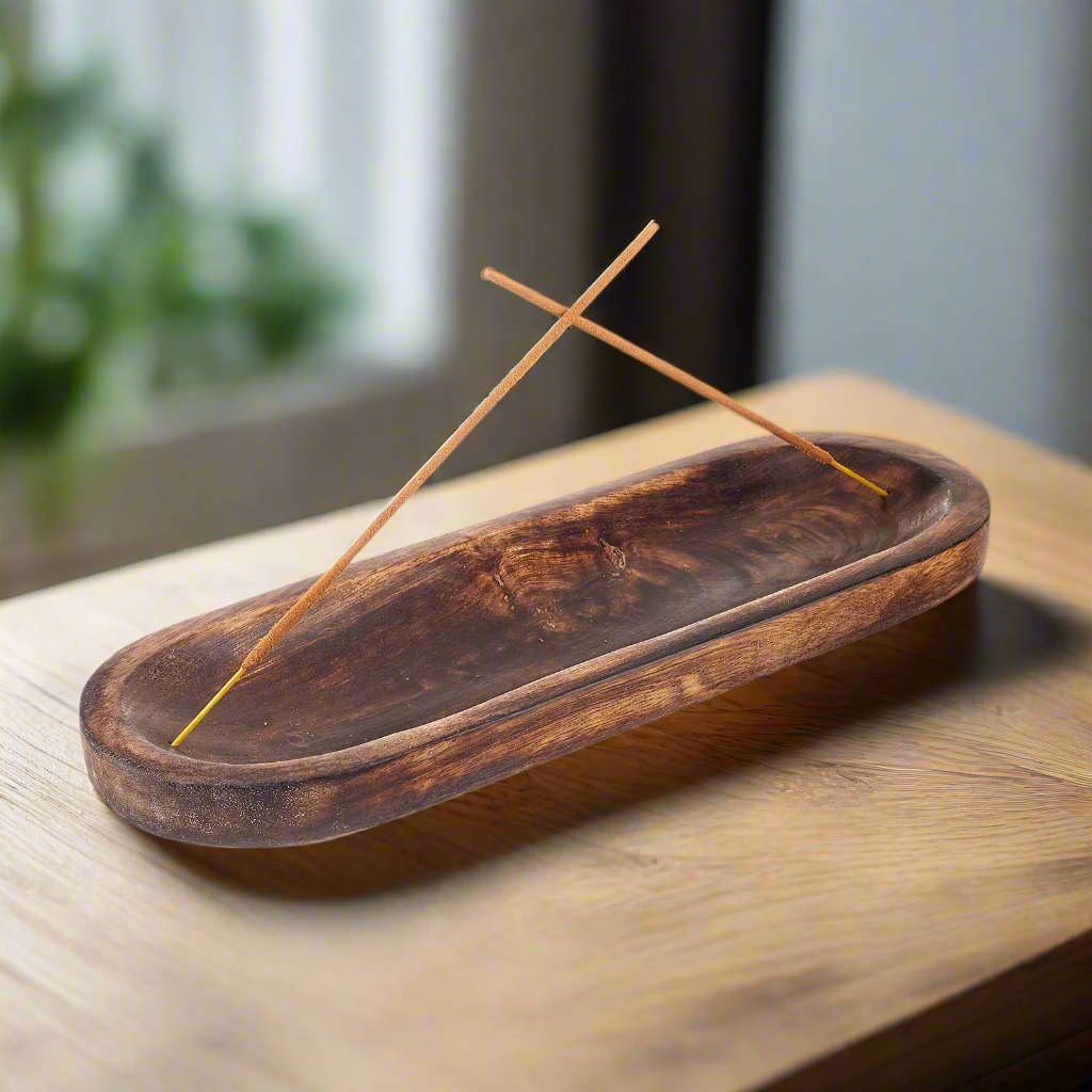 Trough Burner - Mango Wood (FREE Incense Sticks Included)