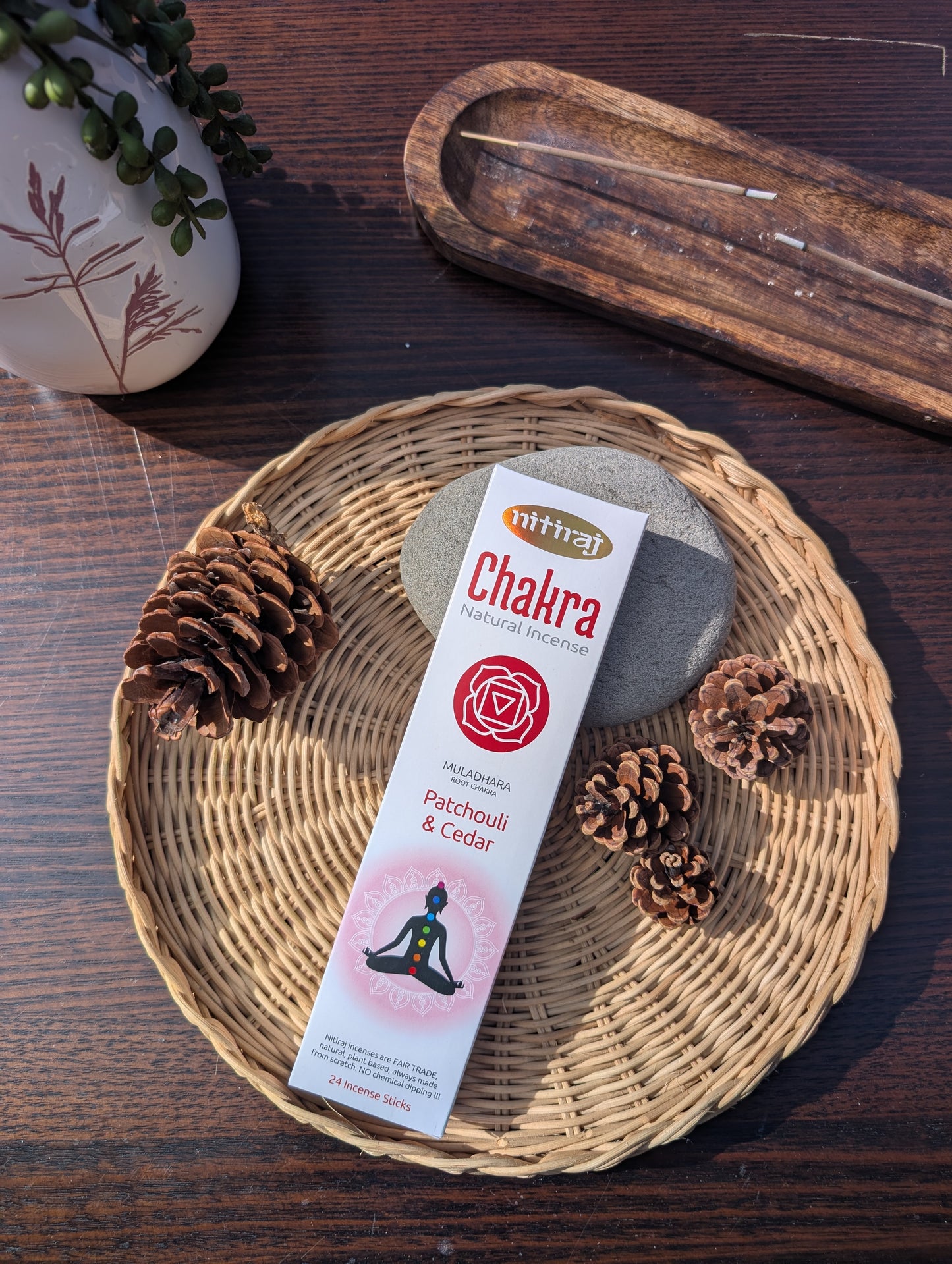 Nitiraj Root Chakra Patchouli Cedar Incense Sticks 25g