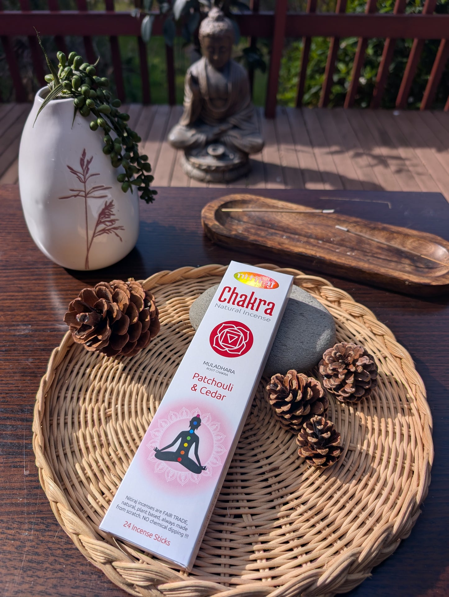 Nitiraj Root Chakra Patchouli Cedar Incense Sticks 25g