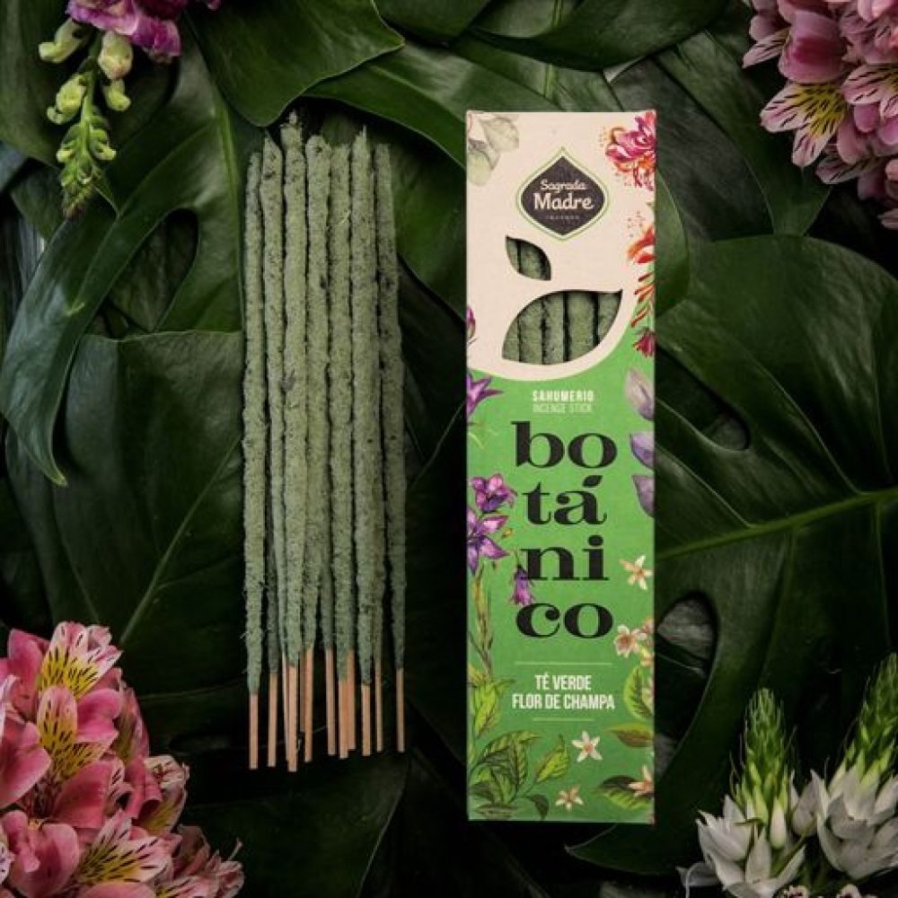 Sagrada Madre Green Tea Champa Botanical Incense 6 Sticks