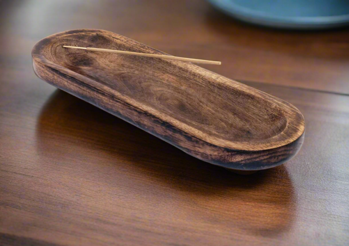 Trough Burner - Mango Wood (FREE Incense Sticks Included)