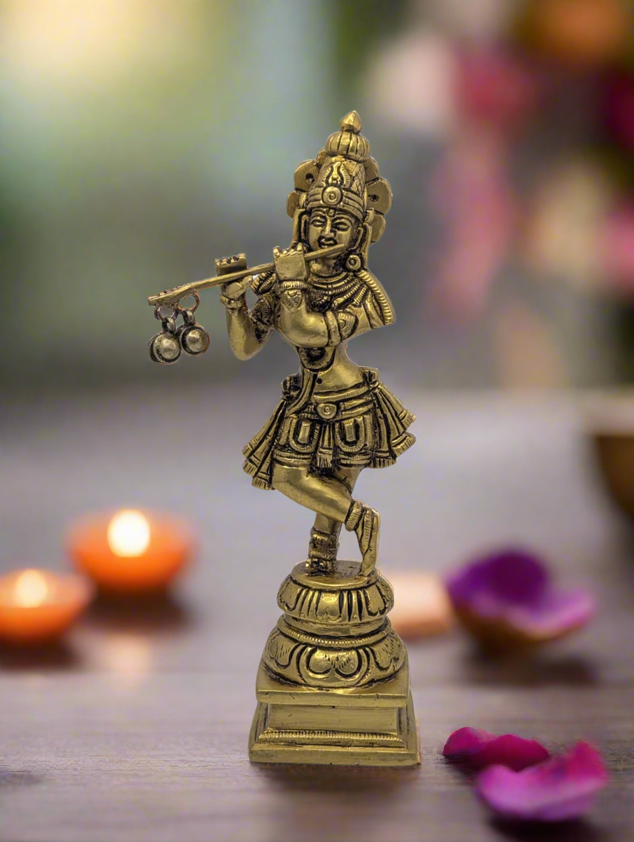 Krishna Brass Idol T8 (Approx. 515 gms)