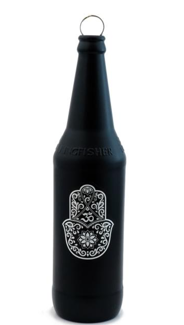 Black Bottle Incense Burner - HAMSA (FREE Incense Sticks Included)