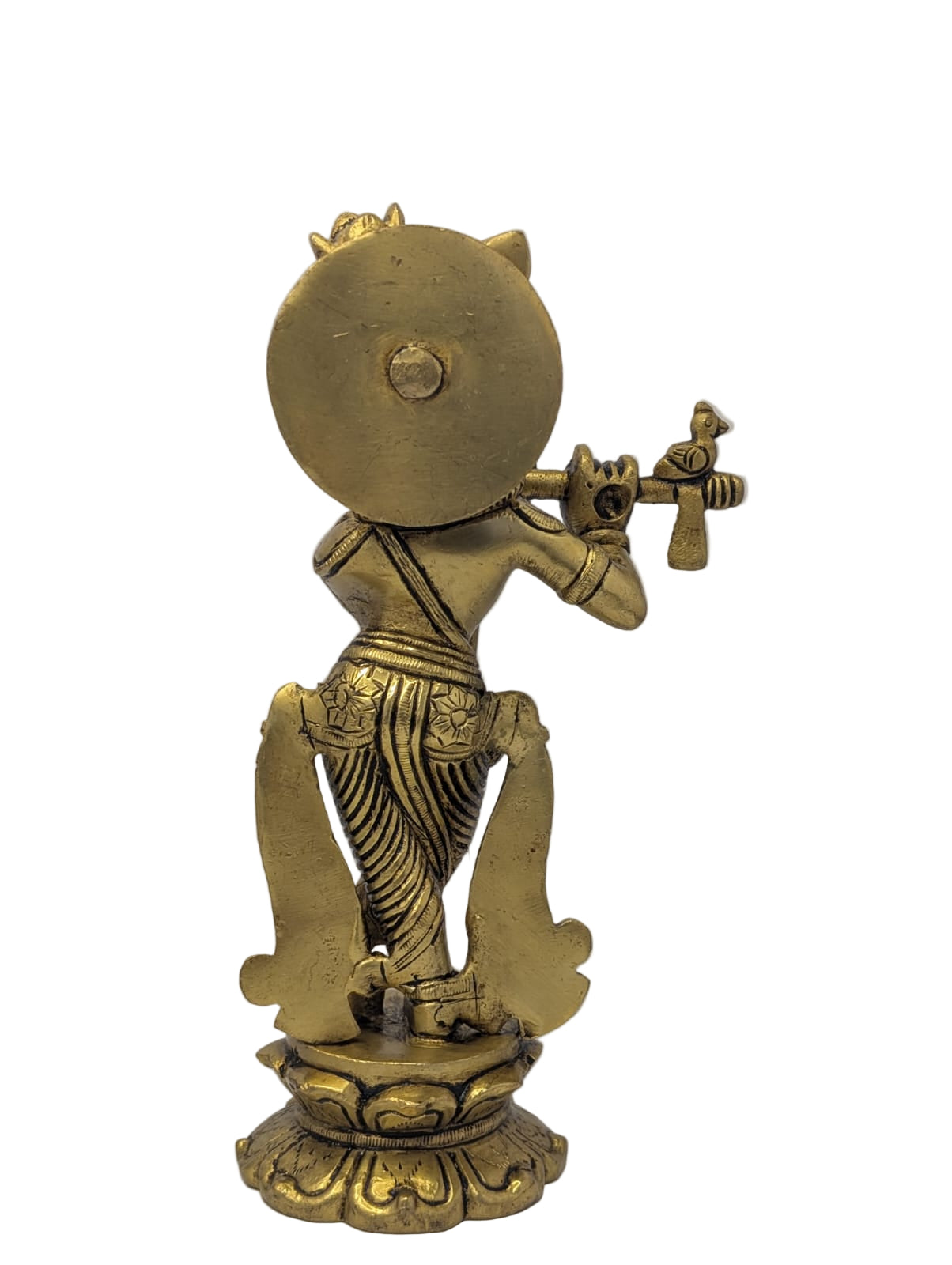 Lotus Base Krishna Brass Idol T10 (Approx. 970 gms)
