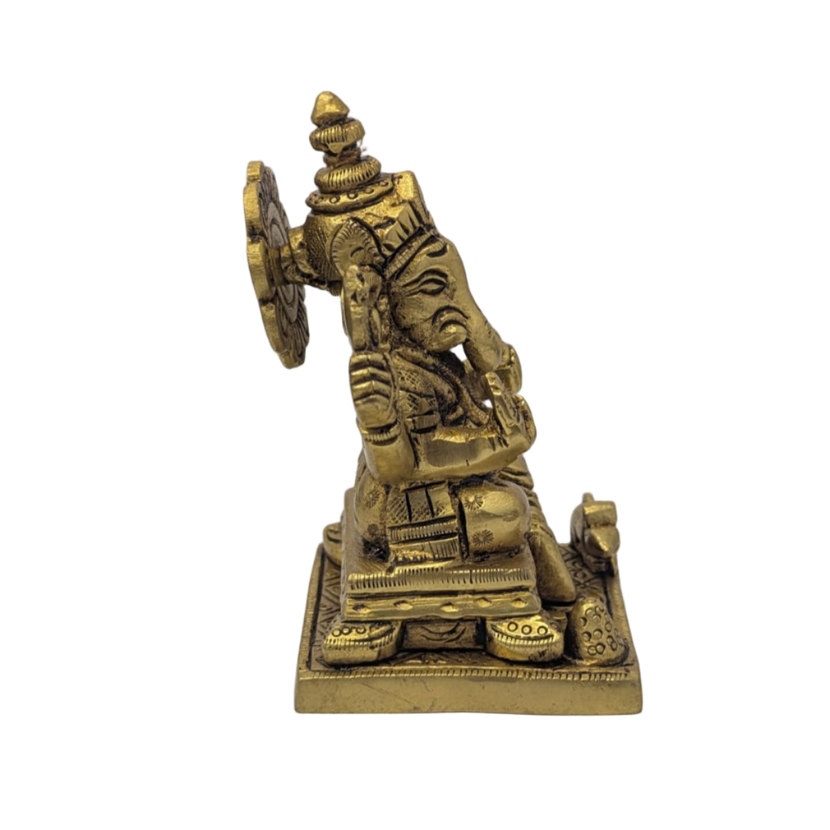 Pedestal Base Ganesh Brass Idol T9 (Approx. 580 gms)
