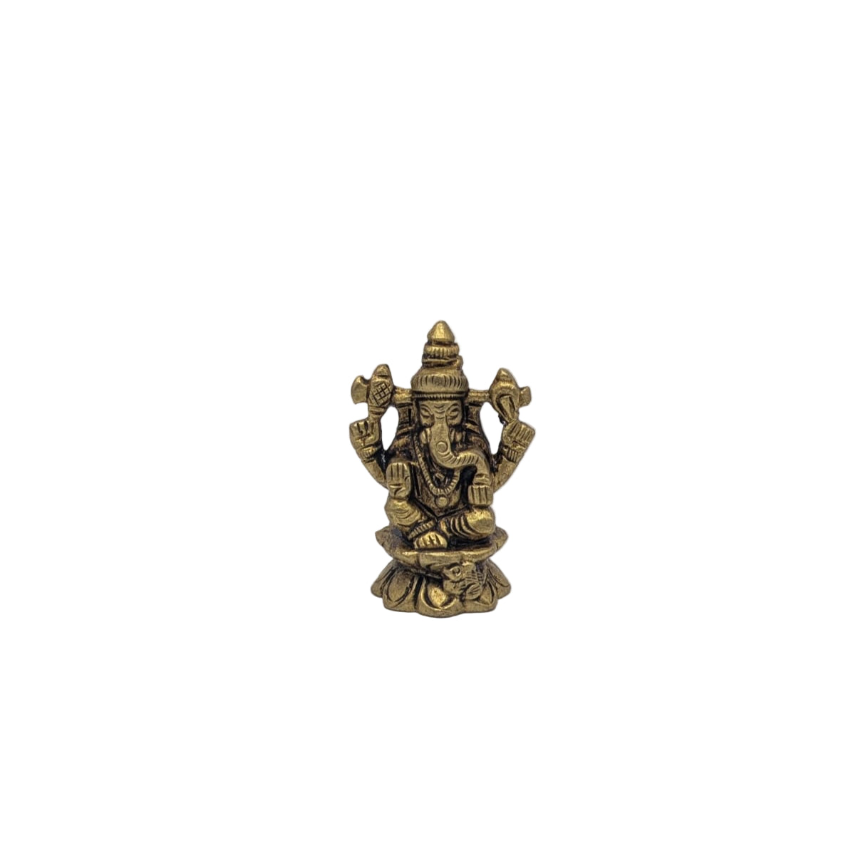 Lotus Base Ganesh Brass Idol T1 (Approx. 50 gms)