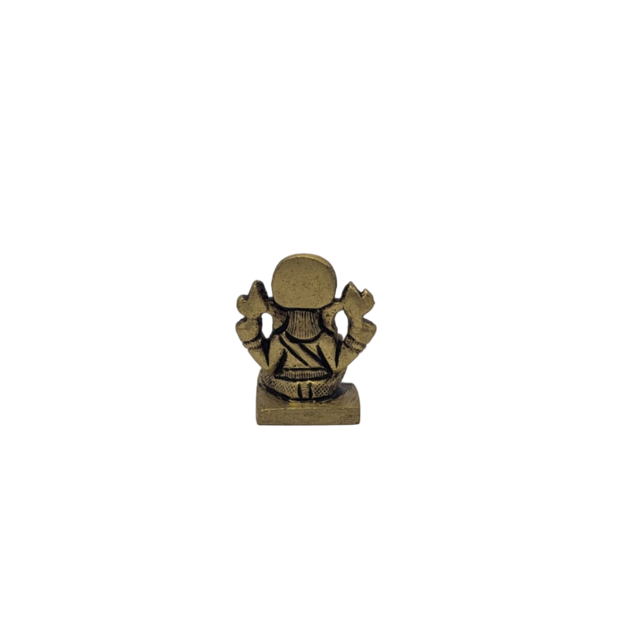 Square Base Ganesh Brass Idol T1 (Approx. 55 gms)