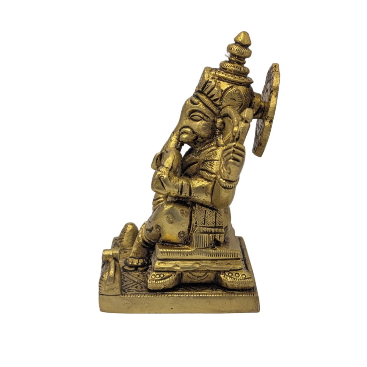 Pedestal Base Ganesh Brass Idol T9 (Approx. 580 gms)
