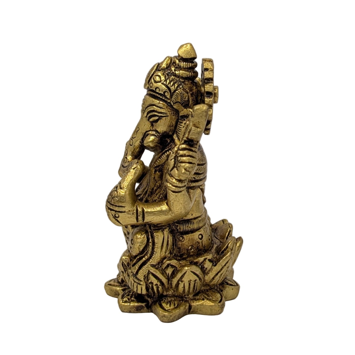 Lotus Base Ganesh Brass Idol T7 (Approx. 360 gms)
