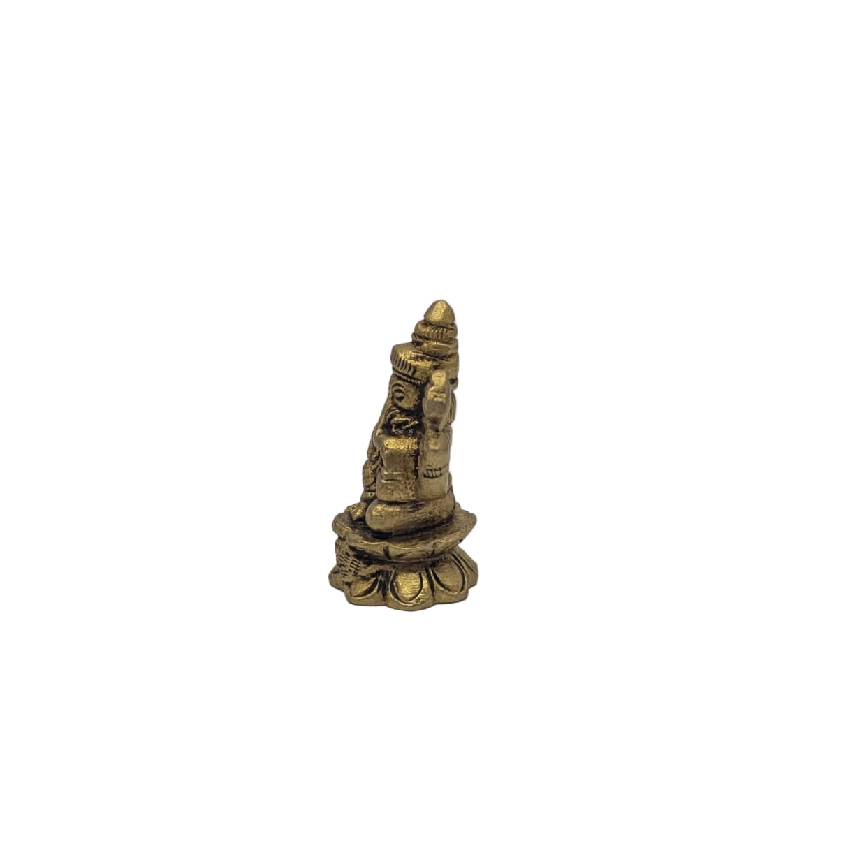 Lotus Base Ganesh Brass Idol T1 (Approx. 50 gms)