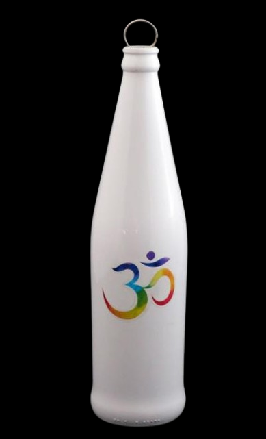 White Bottle Incense Burner - OM (FREE Incense Sticks Included)