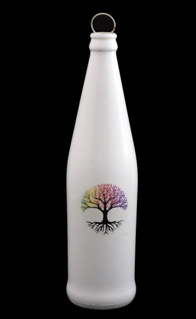 White Bottle Incense Burner - TREE OF LIFE (FREE Incense Sticks Included)