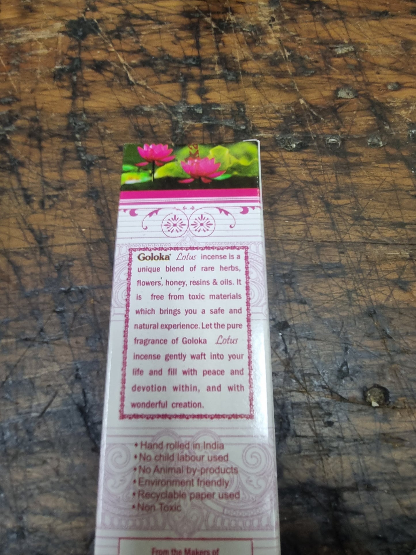 Goloka Lotus 15gm World of Incense New Age Products Incense Sticks