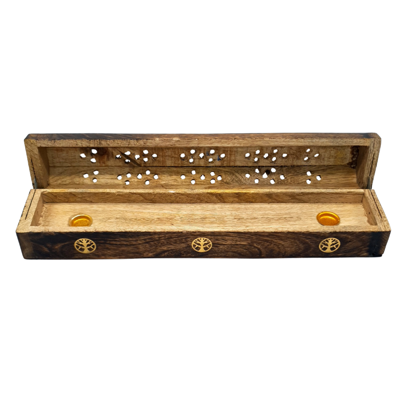 Wooden Coffin Incense & Cone Burner - Tree of Life World of Incense Australia New Age Products Incense Sticks