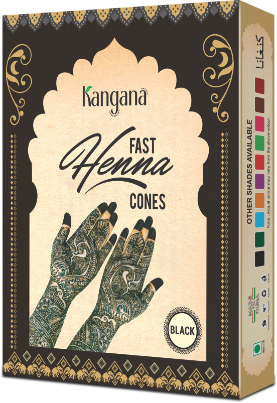 Kangana Fast Henna Cones - Black - World of Incense AU