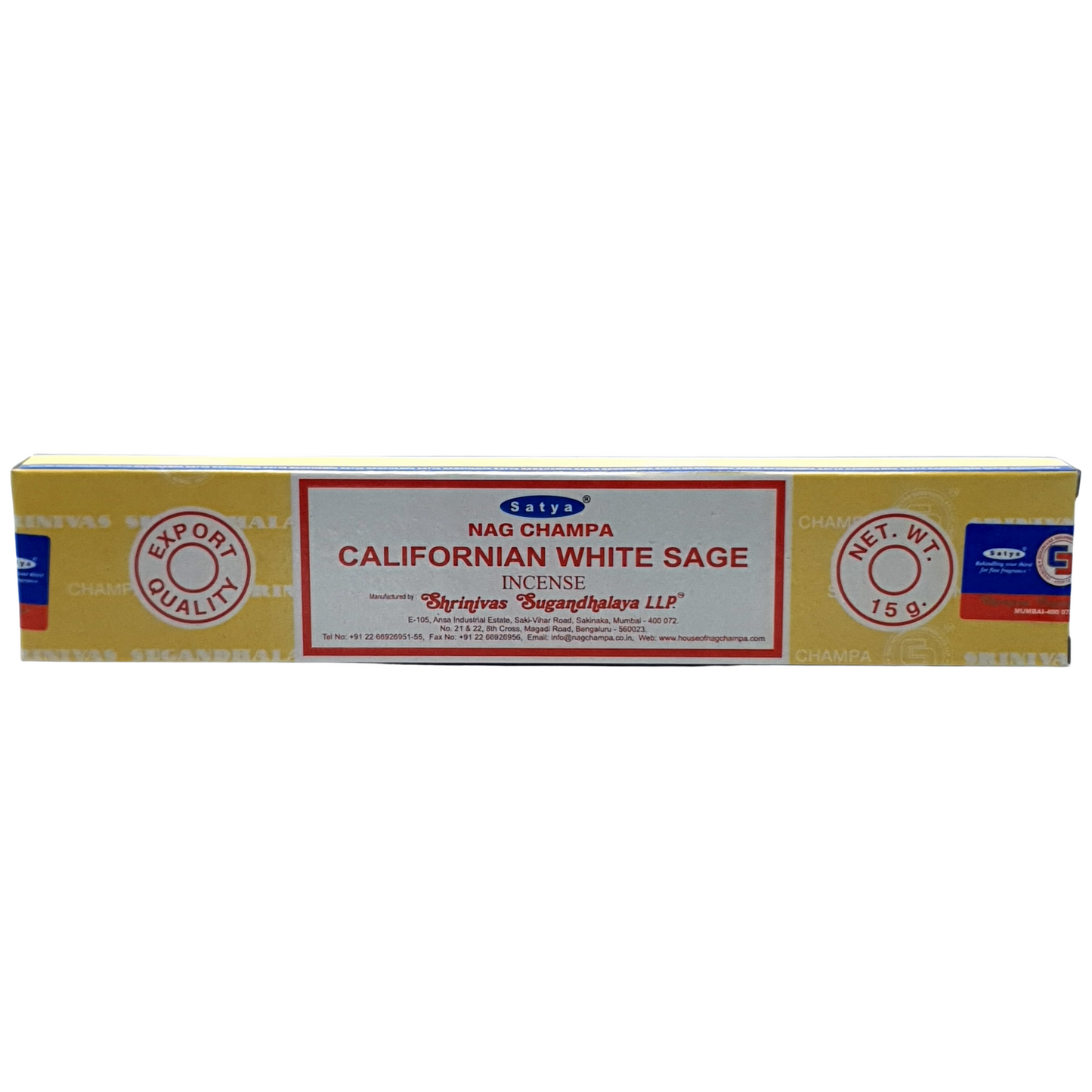 Satya Californian White Sage Incense Sticks 15 gms (Best Indian Incense Sticks)