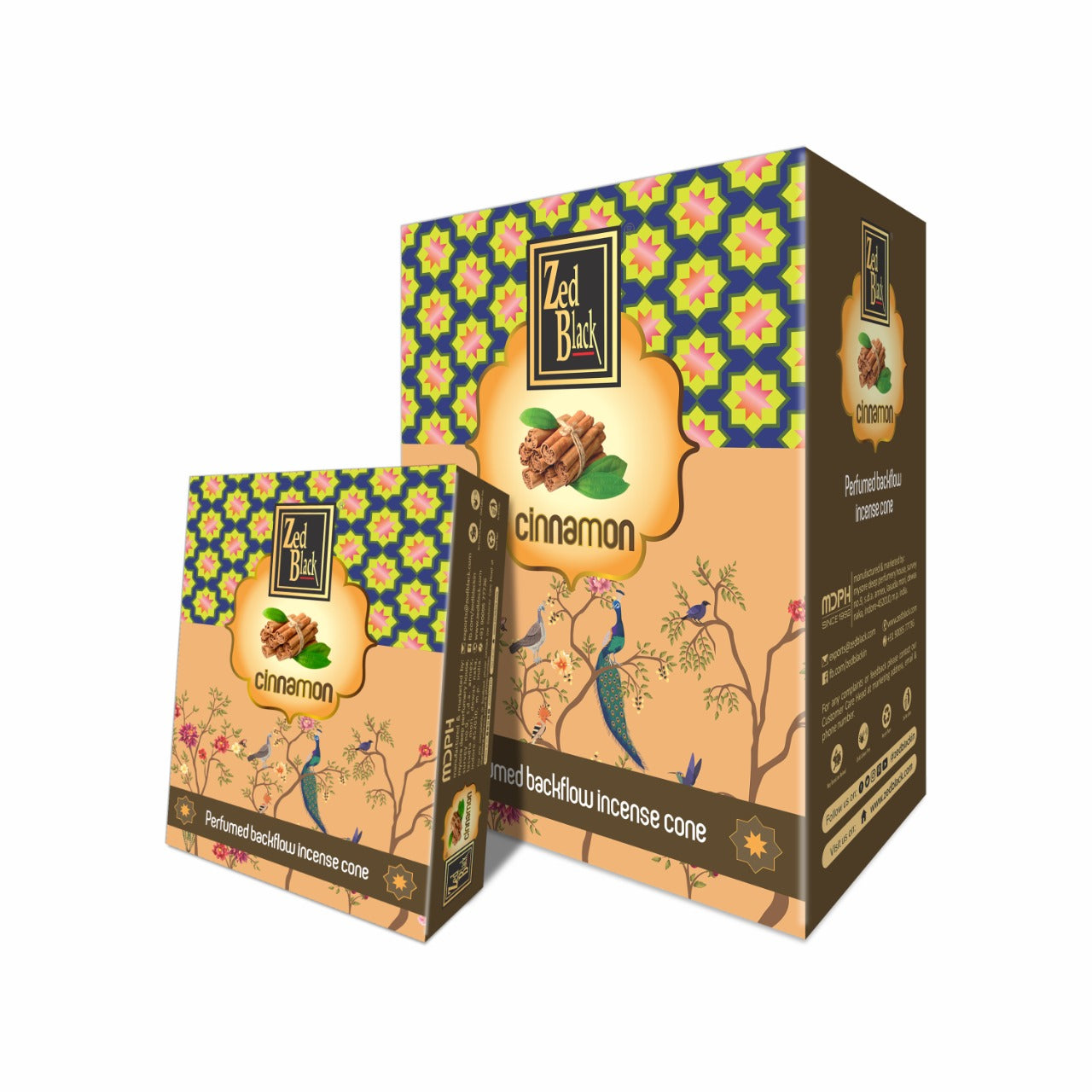 Zed Black Backflow Cones Cinnamon-10 cones World of Incense Australia New Age Products Incense Sticks