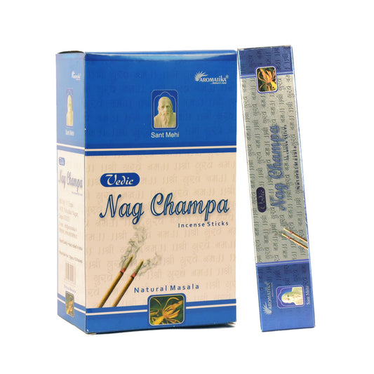 Aromatika Vedic Incense Sticks Nag Champa - Pack of 12 (approx. 180 gms)