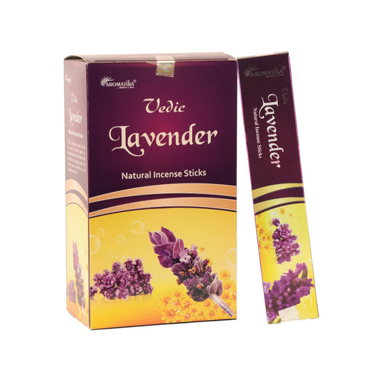 Aromatika Vedic Incense Sticks Lavender - Pack of 12 (approx. 180 gms)