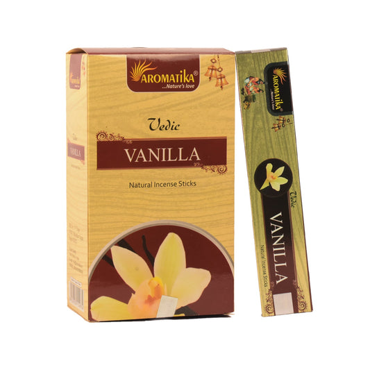 Aromatika Vedic Incense Sticks Vanilla - Pack of 12 (approx. 180 gms)