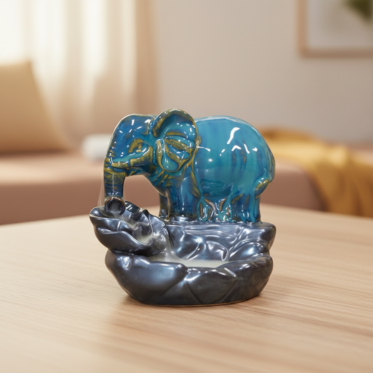 Backflow Burner Elephant With FREE Incense Dhoop Cones