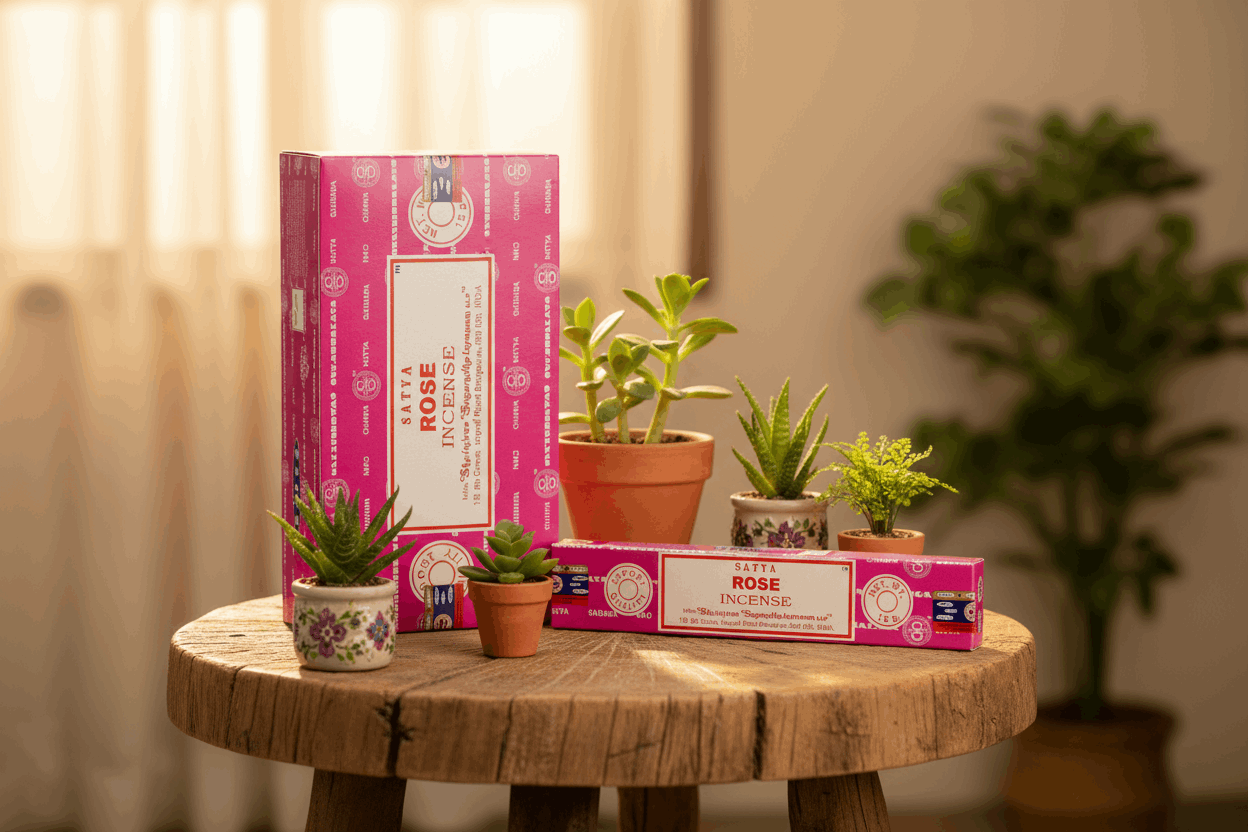 Satya Rose Incense Sticks - Box of 12 (180 gms)