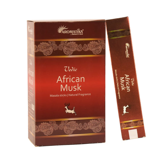 Aromatika Vedic Incense Sticks African Musk - Pack of 12 (approx. 180 gms)
