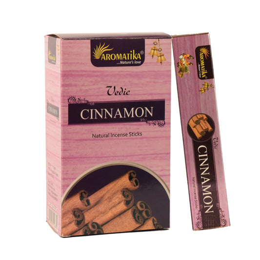 Aromatika Vedic Incense Sticks Cinnamon - Pack of 12 (approx. 180 gms)