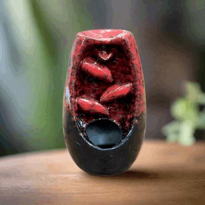 Small Red Backflow Burner With FREE Incense Dhoop Cones