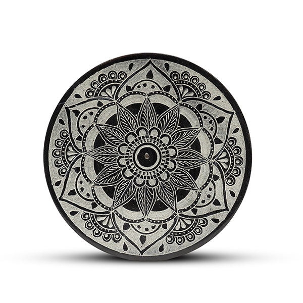Soap Stone Round Incense Burner Plate 5 Inches