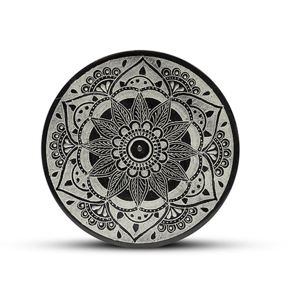Soap Stone Round Incense Burner Plate 5 Inches