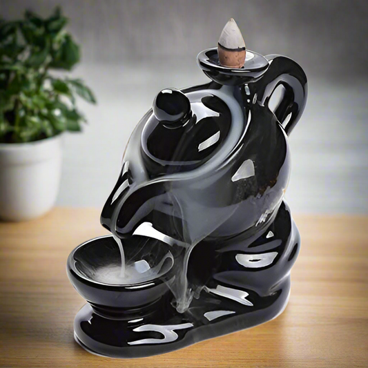 Back Flow Incense Burner- Tea Pot (TP01) - FREE Box of Natural Incense Cones