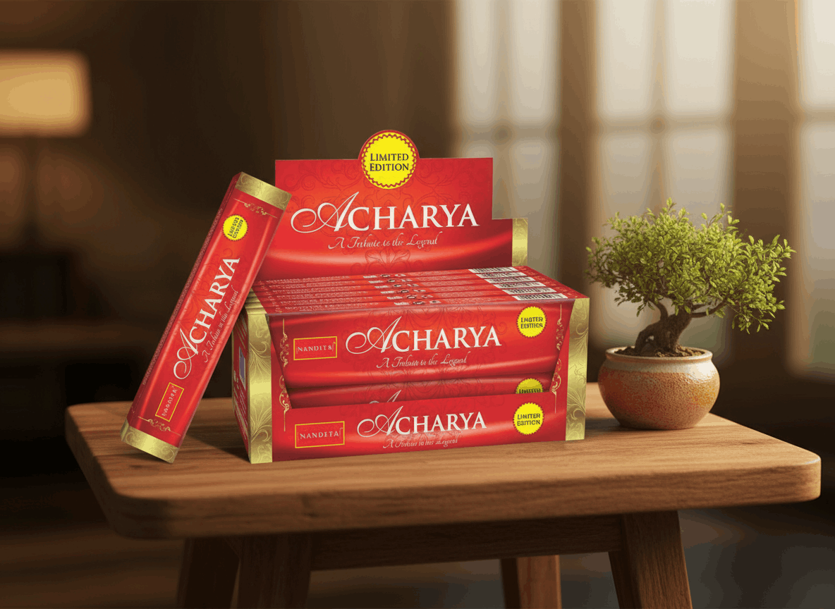 Nandita Premium Series Acharya Incense Sticks - Box of 12 (180 gms)