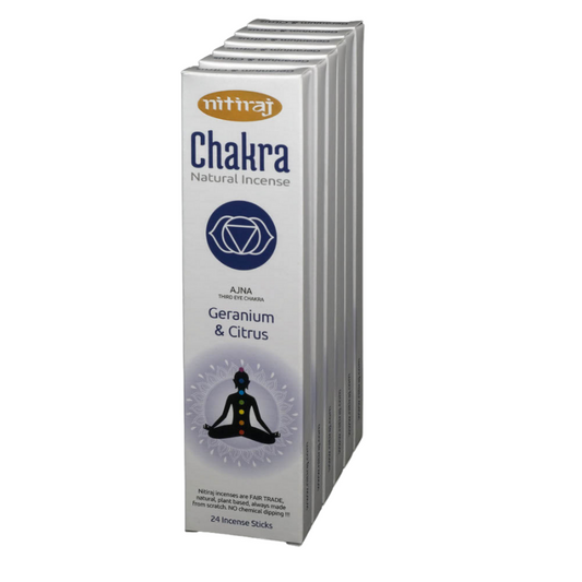 Nitiraj Chakra Geranium Citrus - 3rd Eye Chakra (Natural Incense Sticks)
