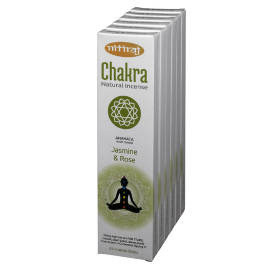 Nitiraj Chakra Jasmine and Rose - Heart Chakra (Natural Incense Sticks)