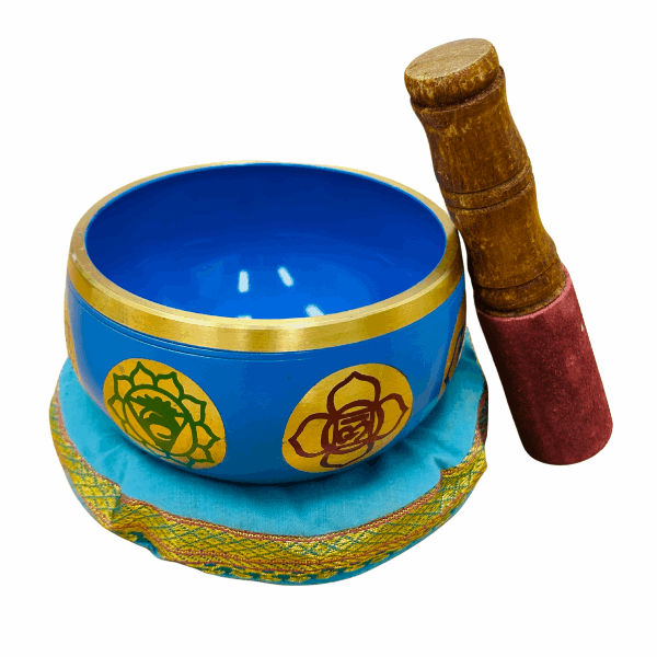 Brass Singing Bowl 4"- Throat Chakra Blue