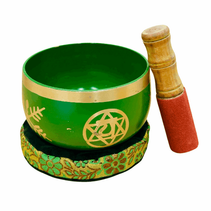 Brass Singing Bowl 5"- Heart Chakra Green