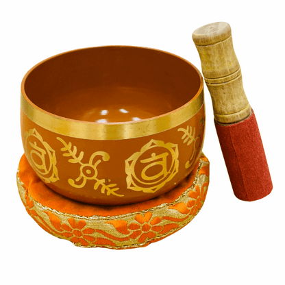 Brass Singing Bowl 5"- Sacral Chakra Orange